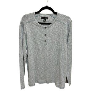 Treasure & Bond Men's Cotton Thermal Henley Longsleeve Size Large Blue